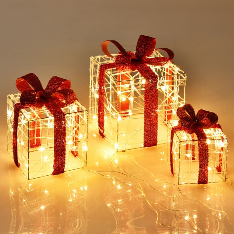 Lighted Gift Box Trio with 60 LEDs — product detail 2