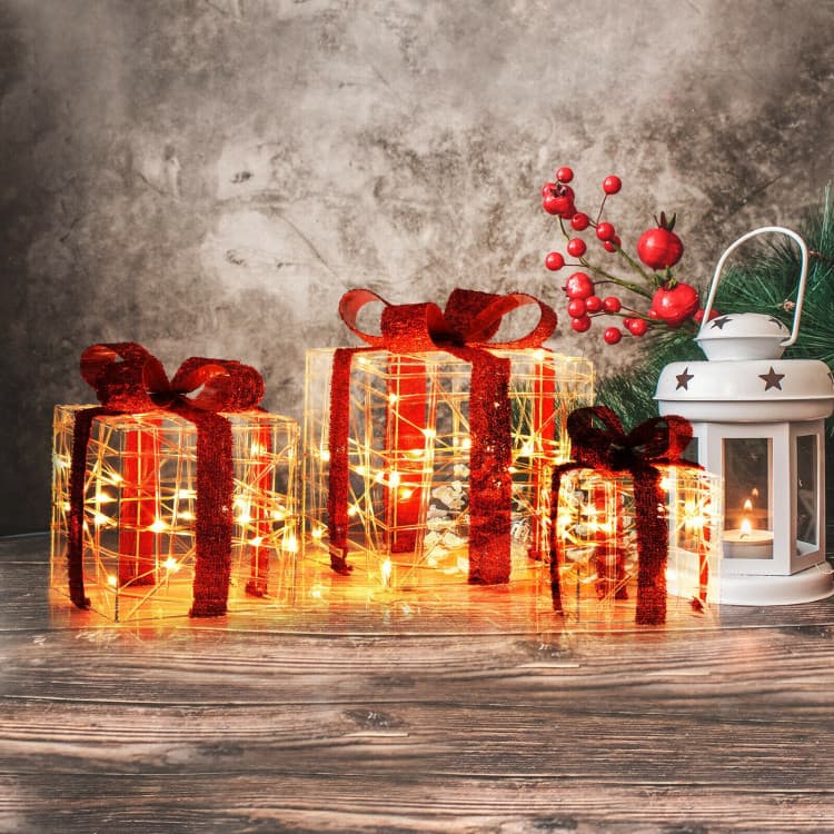 Lighted Gift Box Trio with 60 LEDs — product detail 6