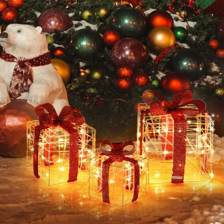 Lighted Gift Box Trio with 60 LEDs — product detail 7