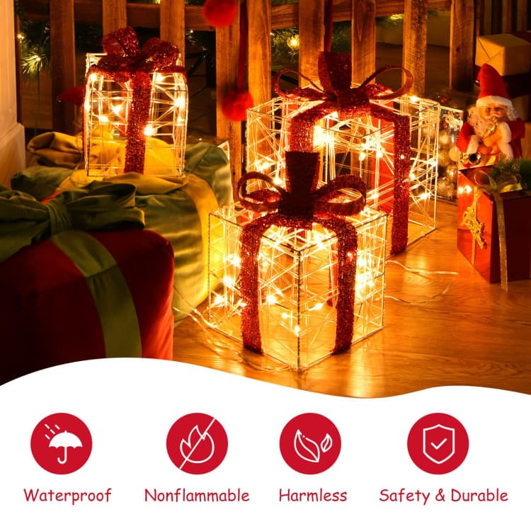 Lighted Gift Box Trio with 60 LEDs — product detail 8