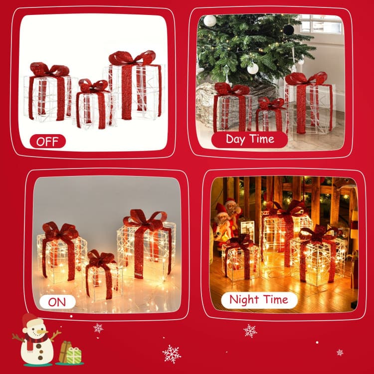 Lighted Gift Box Trio with 60 LEDs — product detail 9