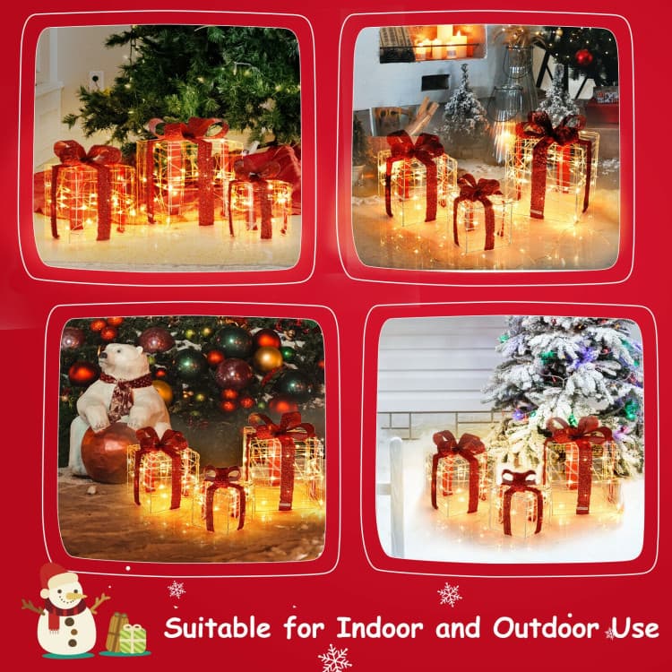 Lighted Gift Box Trio with 60 LEDs — product detail 10