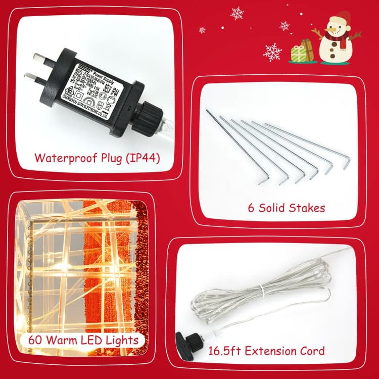 Lighted Gift Box Trio with 60 LEDs — product detail 12