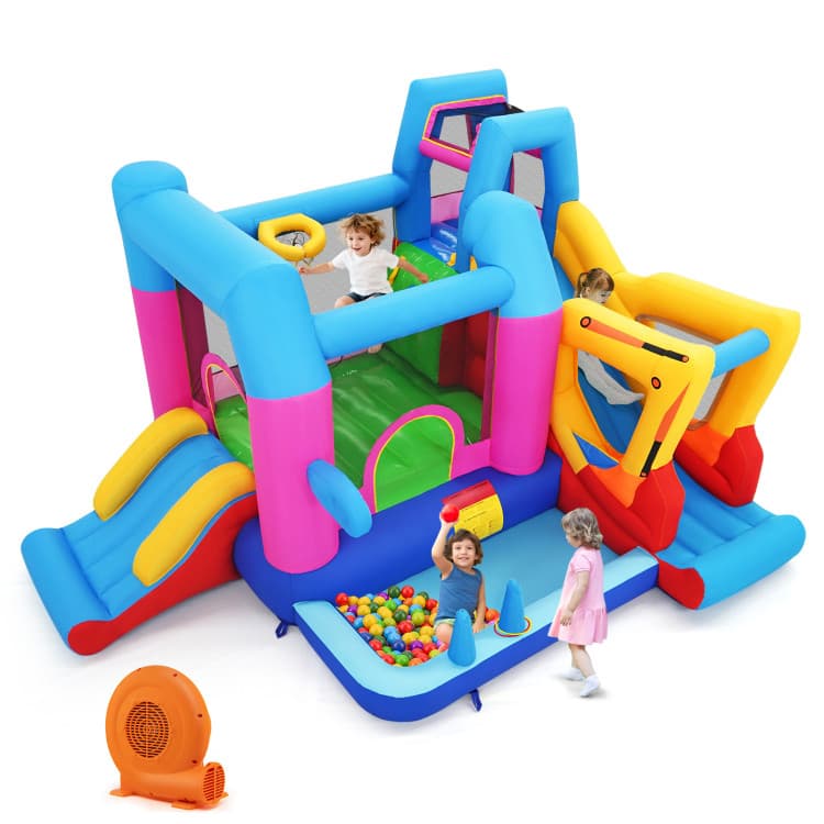 Costway Excavator Bounce House Playset with 750W Blower — product view 3