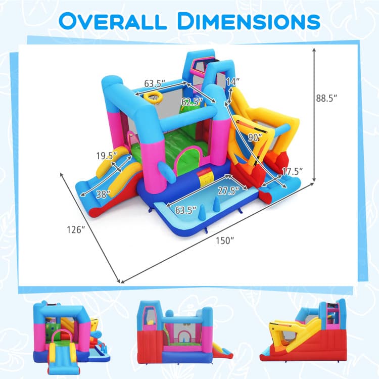 Costway Excavator Bounce House Playset with 750W Blower — product view 4