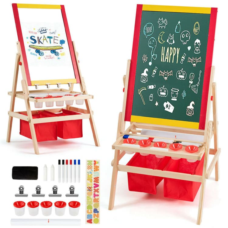 Costway Flip-Over Double-Sided Kids Art Easel — product view 2