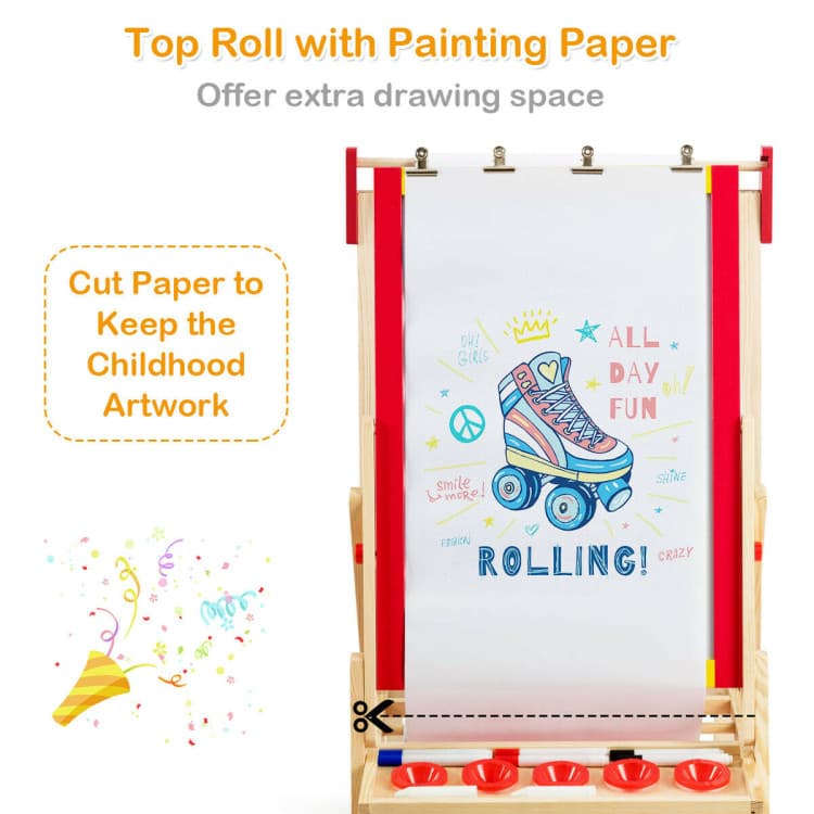 Costway Flip-Over Double-Sided Kids Art Easel — product view 7