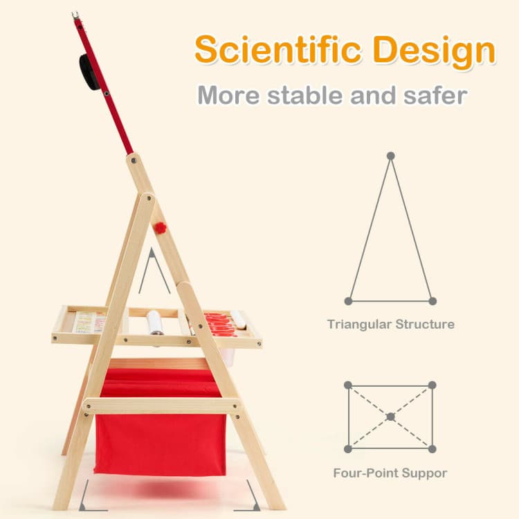 Costway Flip-Over Double-Sided Kids Art Easel — product view 8