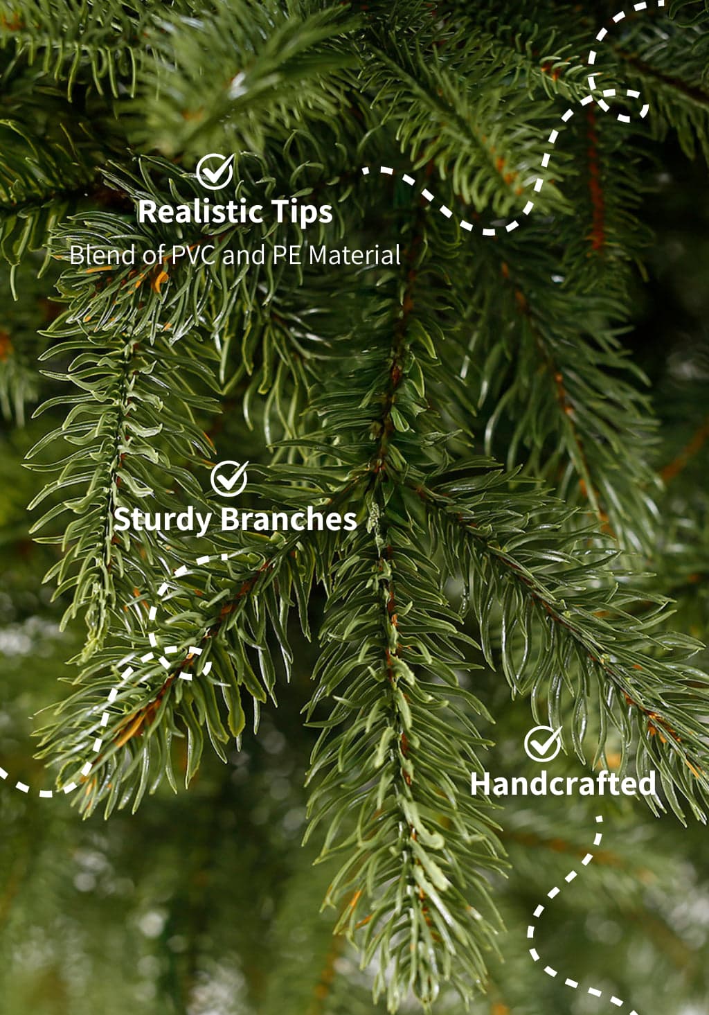 King of Christmas 7.5 ft Cypress Spruce Unlit Tree — tree and branch detail 4