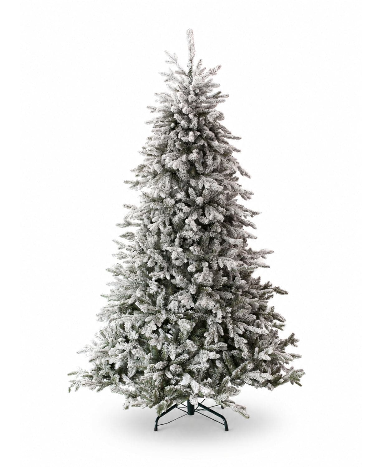 King of Christmas 9 ft Queen Flock Tree with 1,100 LEDs — tree and branch detail 5