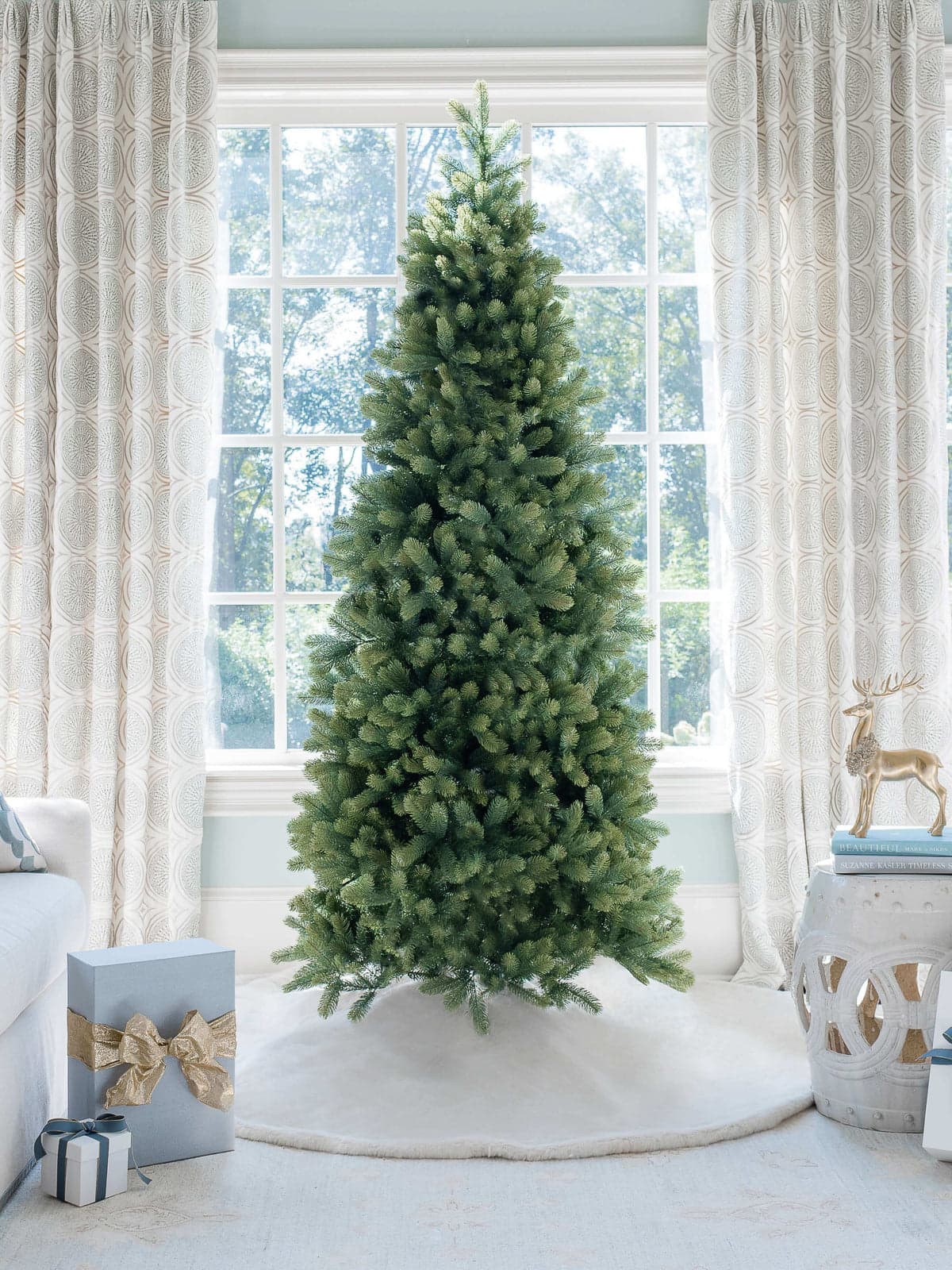 King of Christmas 9 ft Royal Fir Slim Unlit Tree — tree and branch detail 2