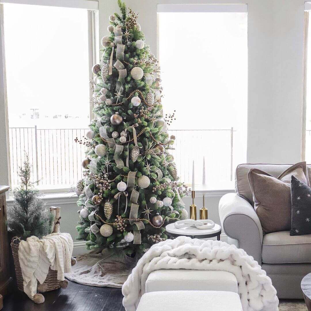 King of Christmas 9 ft Royal Fir Slim Unlit Tree — tree and branch detail 7