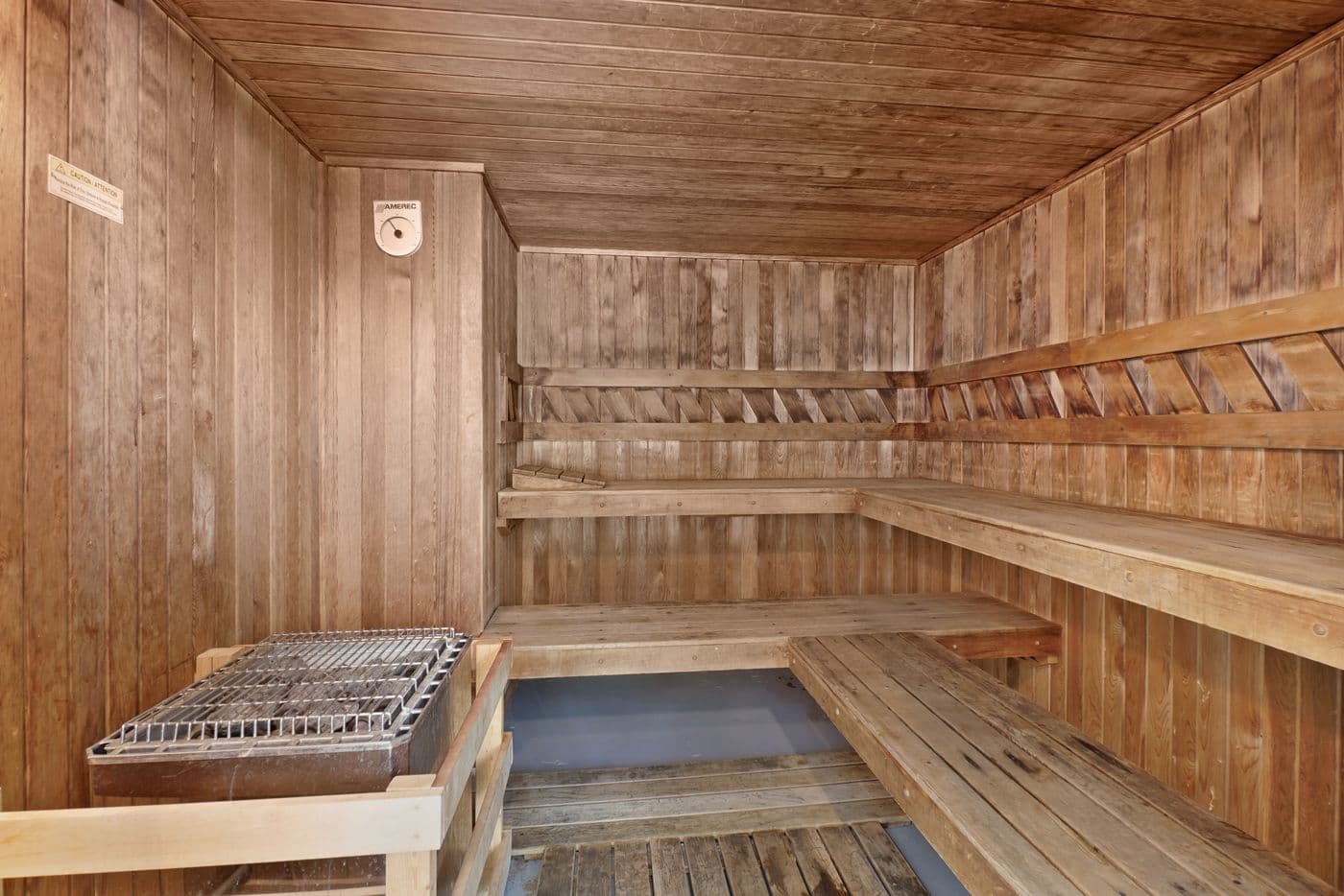 Warm wood sauna interior