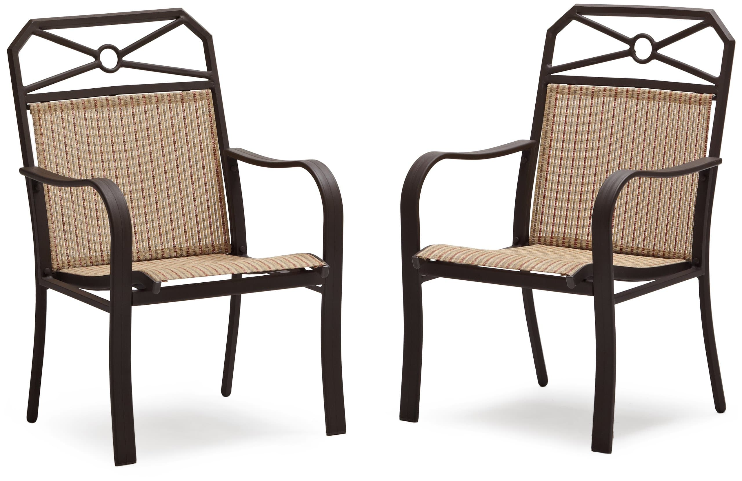 Strathwood Rawley Sling Chair, Set of 2, Striped — striped sling-chair pair shown together.